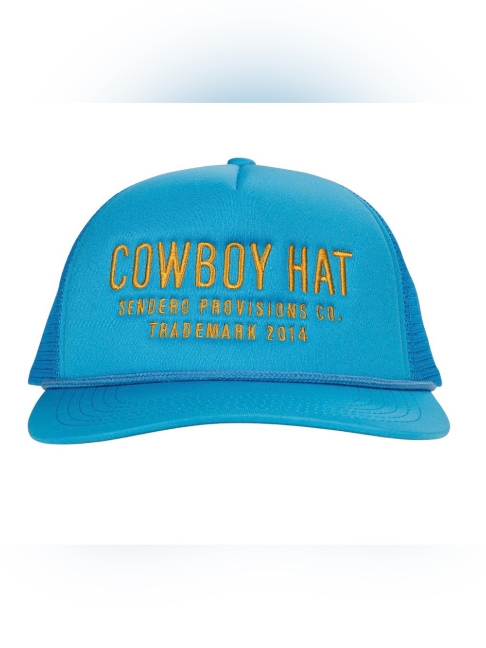 Blue Trucker Cap with Gold Embroidery “Cowboy Hat”